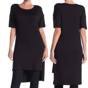 Go Couture | High Low T-Shirt Dress Black Short Sleeve LBD New With Tags